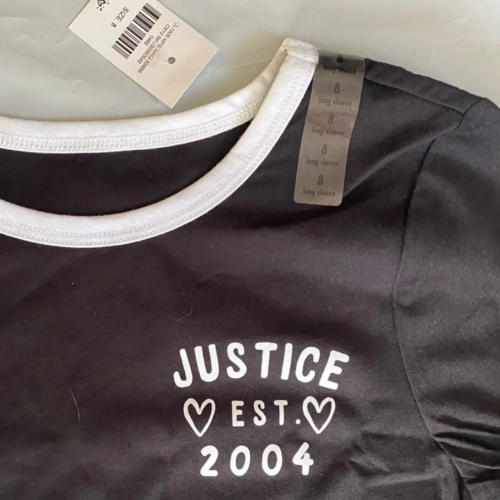 Justice black long sleeve T size 8